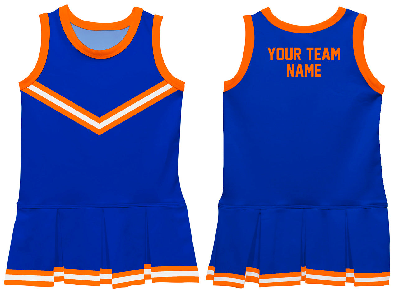 Royal Orange Sleeveless Girl Cheerleader Dress - Wimziy&Co.