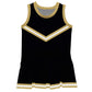 Black and Gold Sleeveless Cheerleader Dress