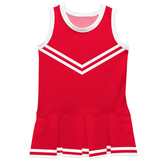 Red and White Sleeveless Cheerleader Dress