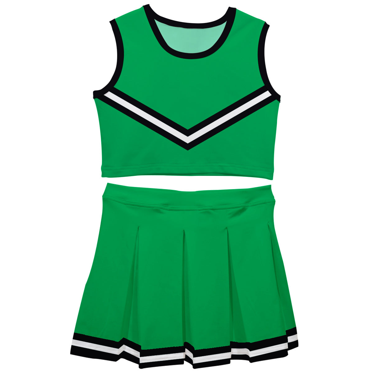 Green Black Sleeveless Cheerleader Set