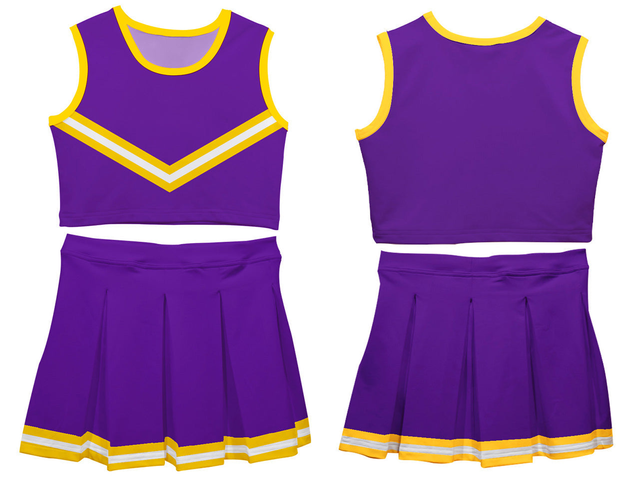 Purple Gold Sleeveless Cheerleader Set - Wimziy&Co.