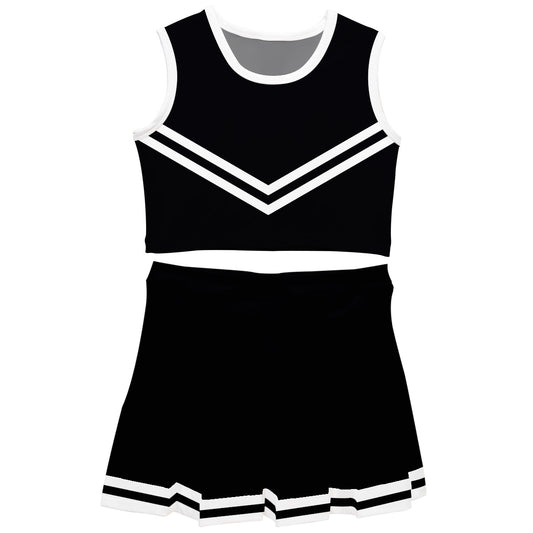 Black White Sleeveless Cheerleader Set