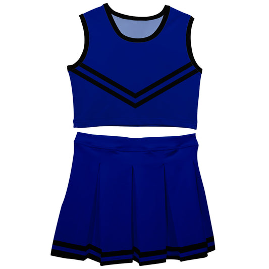 Blue Black Sleeveless Cheerleader Set