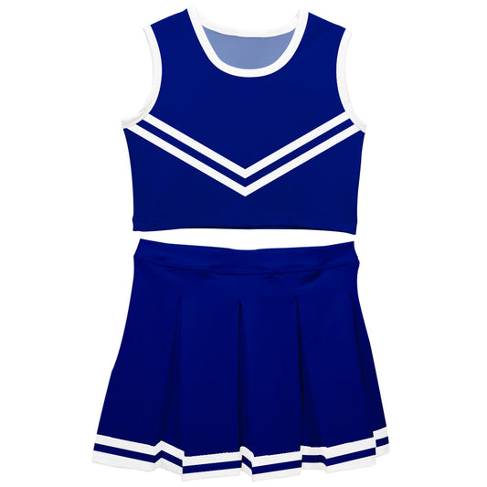 Blue White Sleeveless Cheerleader Set