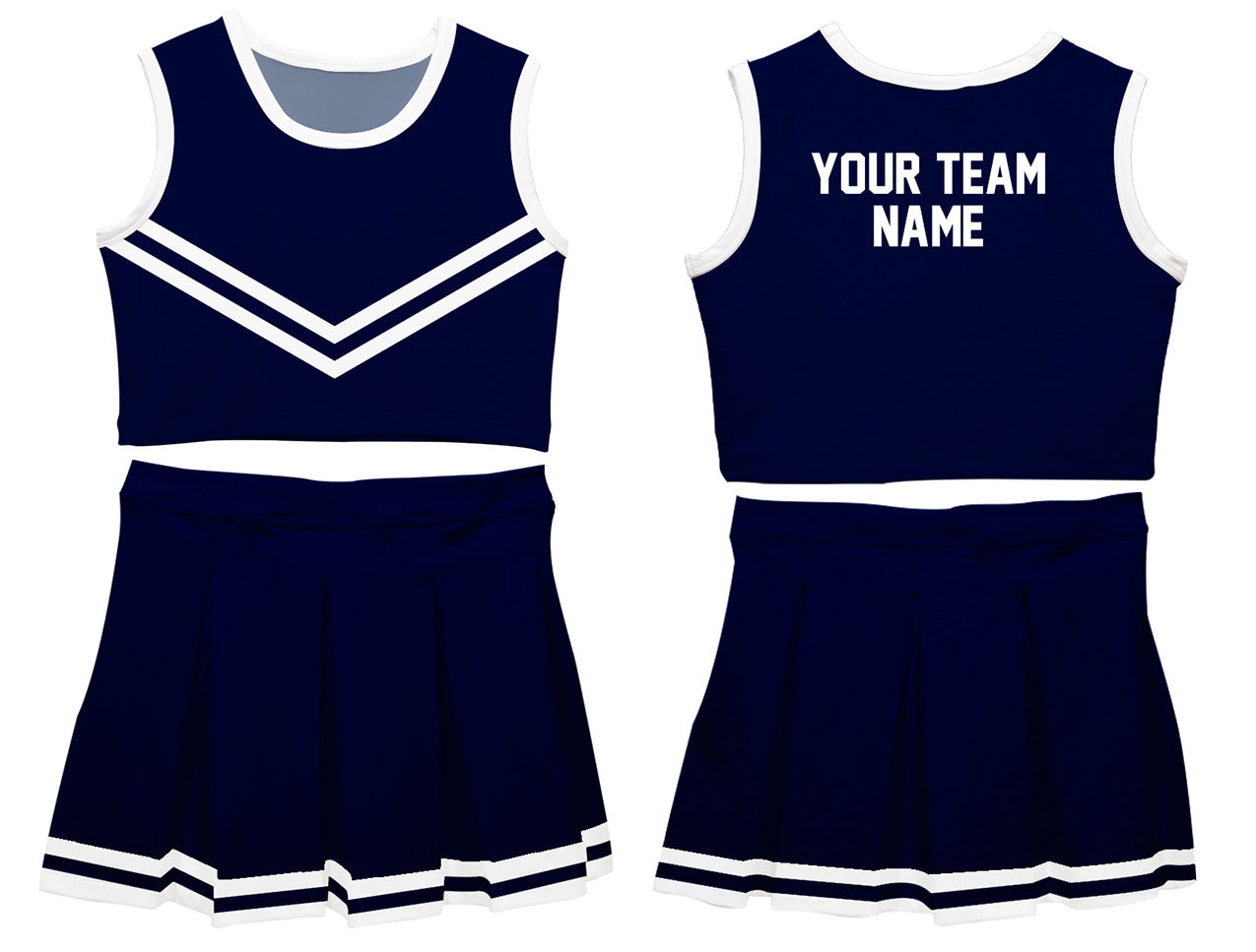 Navy & White Sleeveless Cheerleader Set V2 - Wimziy&Co.