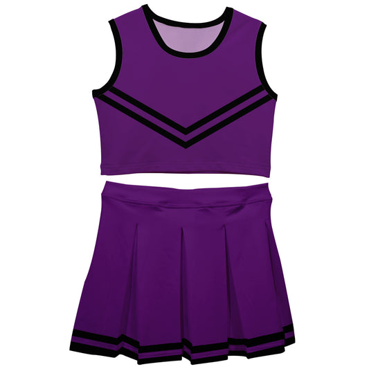 Purple Black Sleeveless Cheerleader Set