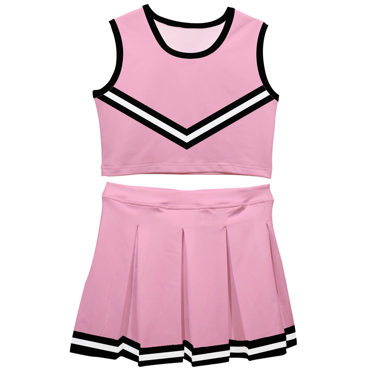 Pink Black White Sleeveless Cheerleader Set