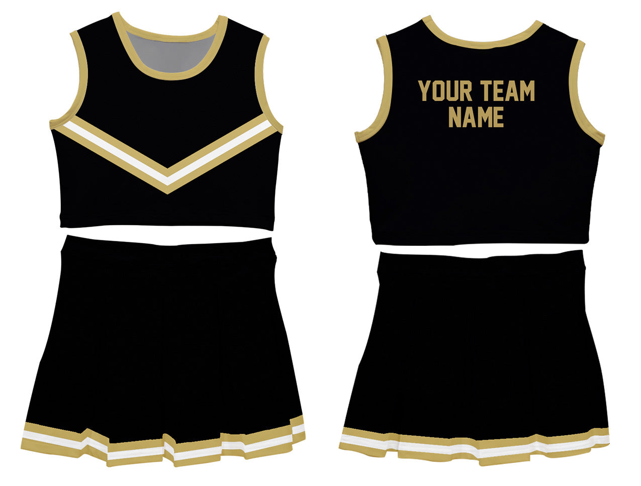 Black & Gold Sleeveless Cheerleader Set - Wimziy&Co.