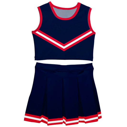 Navy and Red Sleeveless Cheerleader Set