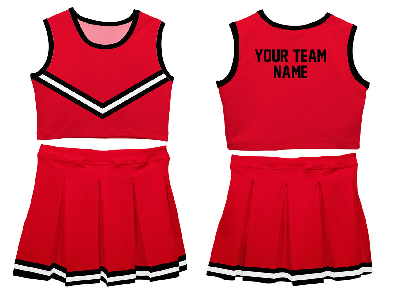 Red & Black Sleeveless Cheerleader Set - Wimziy&Co.