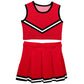 Red and Black Sleeveless Cheerleader Set