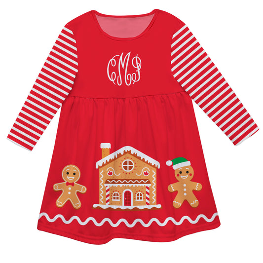 Ginger House Personalized Monogram Red Long Sleeve Epic Dress