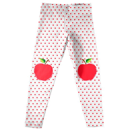 Apples White Polka Dots White Leggings