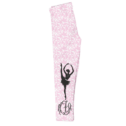 Ballerina Personalized Monogram Pink Leggings