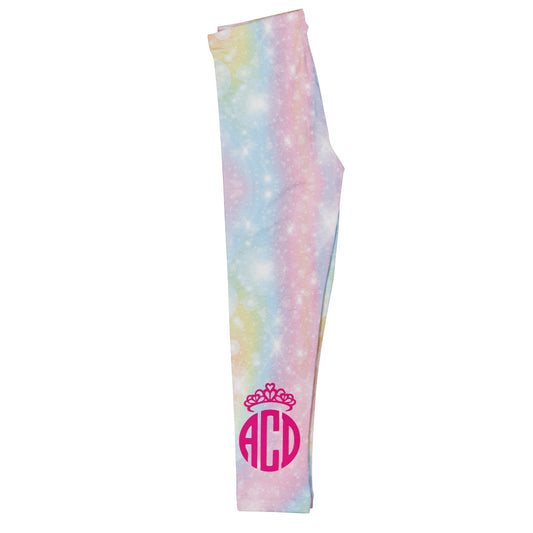 Crown Personalized Monogram Colors and Glitter Leggings - Wimziy&Co.