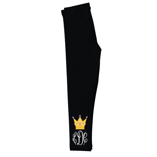 Crown Personalized Monogram Black Leggings - Wimziy&Co.