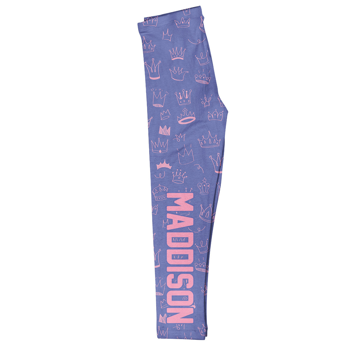Crowns Print Personalized Name Purple Leggings - Wimziy&Co.