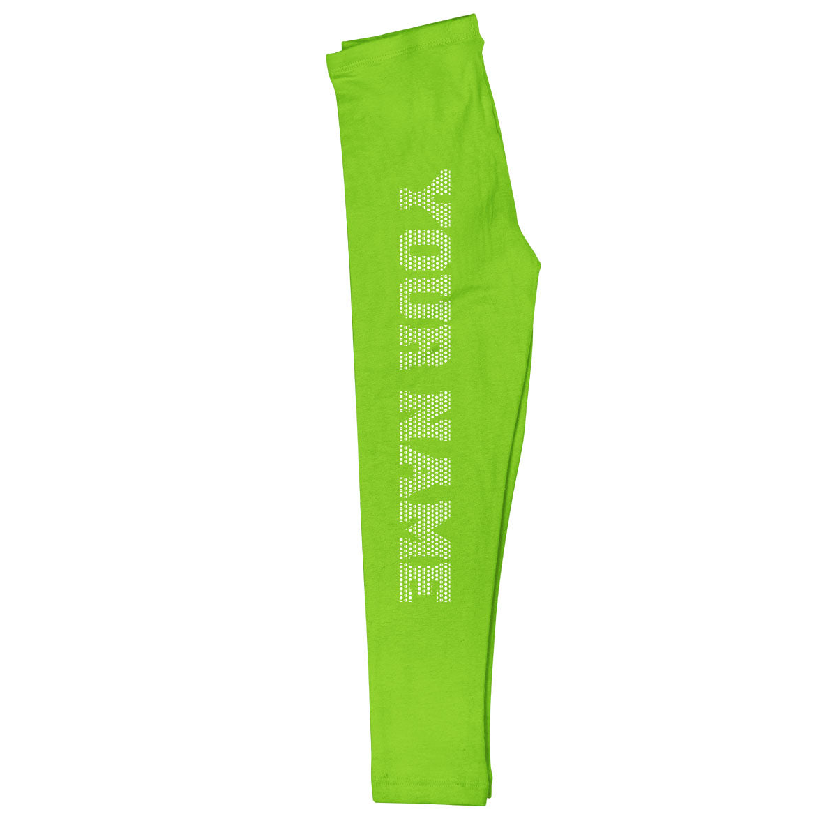 Dotted Personalized Name Green and White Leggings