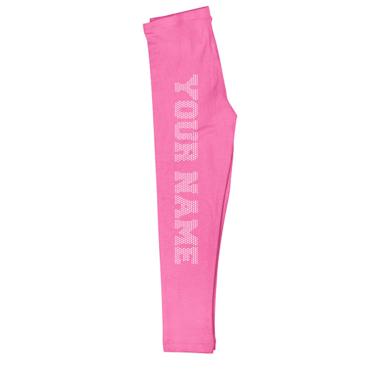 Dotted Personalized Name Pink Leggings
