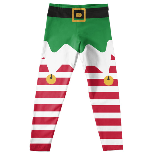 Elf Costume Green Red and White Leggings