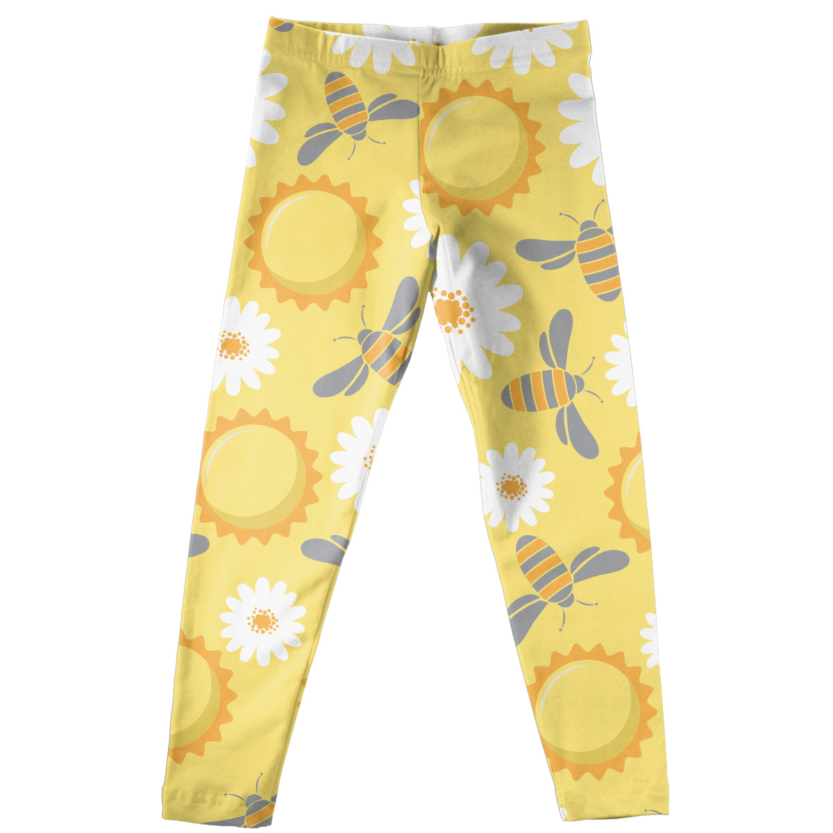Flowers and Bees Yellow Leggings