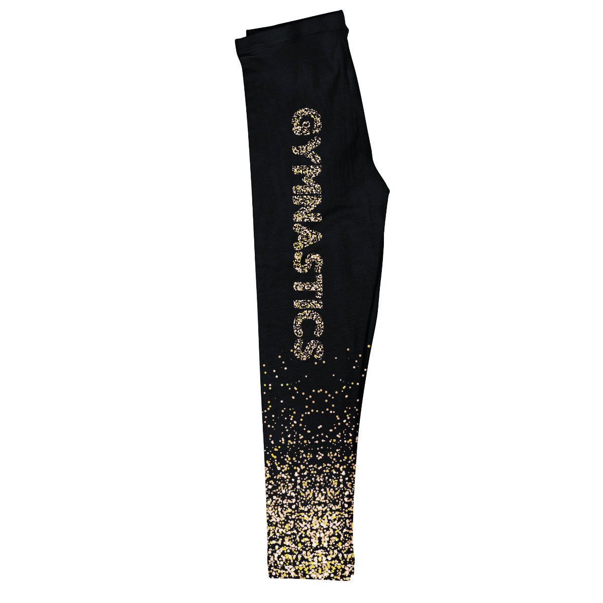 Gymnastics Gold Glitter And Black Leggings