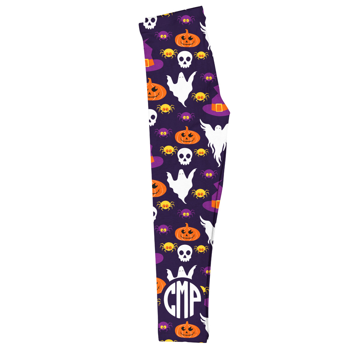 Halloween Print Personalized Monogram Purple Leggings