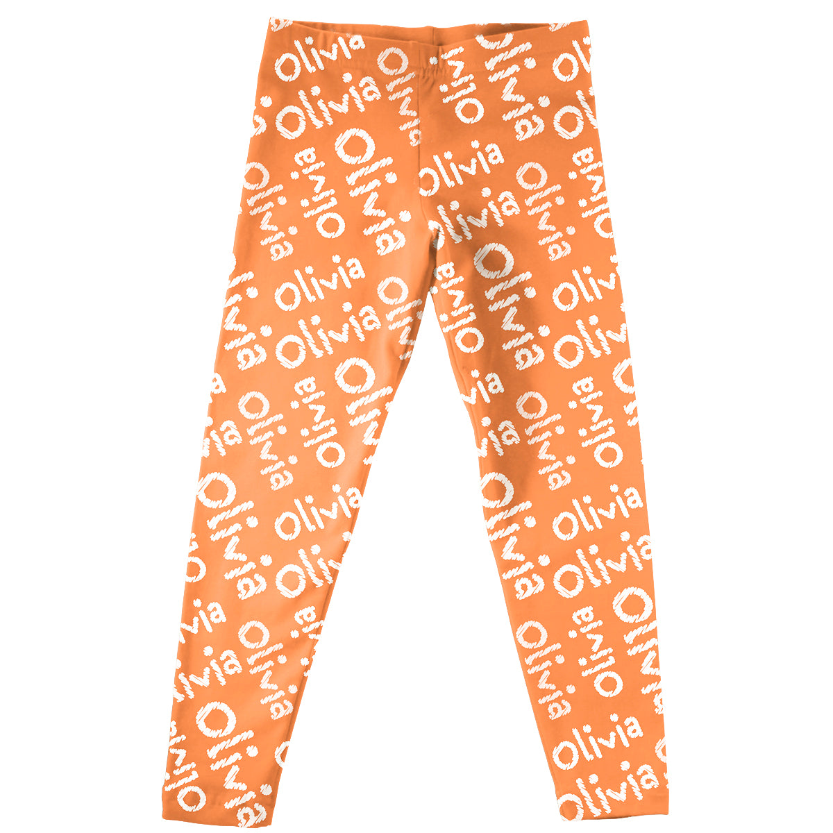 Name Print Orange Leggings