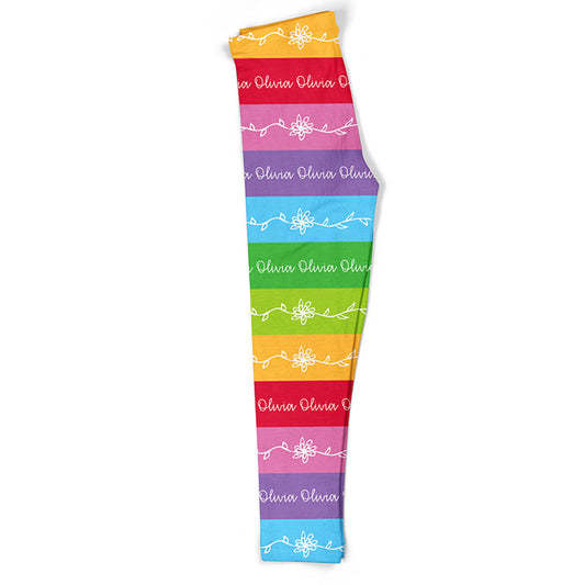 Personalized Name Rainbow Colors Leggings