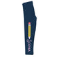 Pencil Personalized Name Navy Leggings