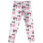 Tractor and Personalized Monogram Print White Leggings