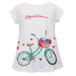 Bicycle Flowers Name White Short Sleeve Laurie Top