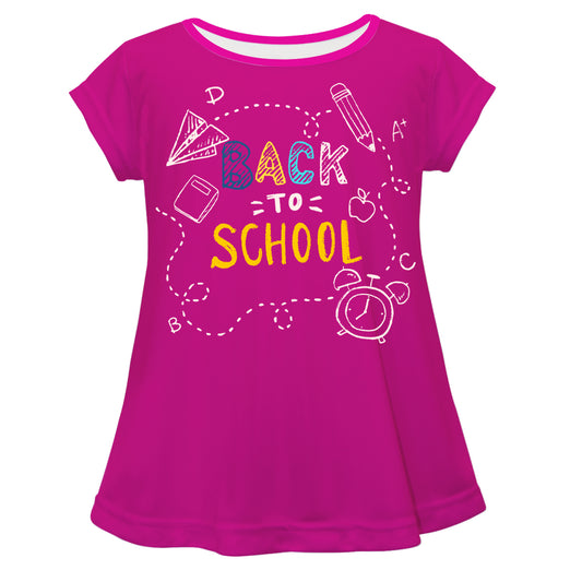 Back To School Hot Pink Short Sleeve Laurie Top