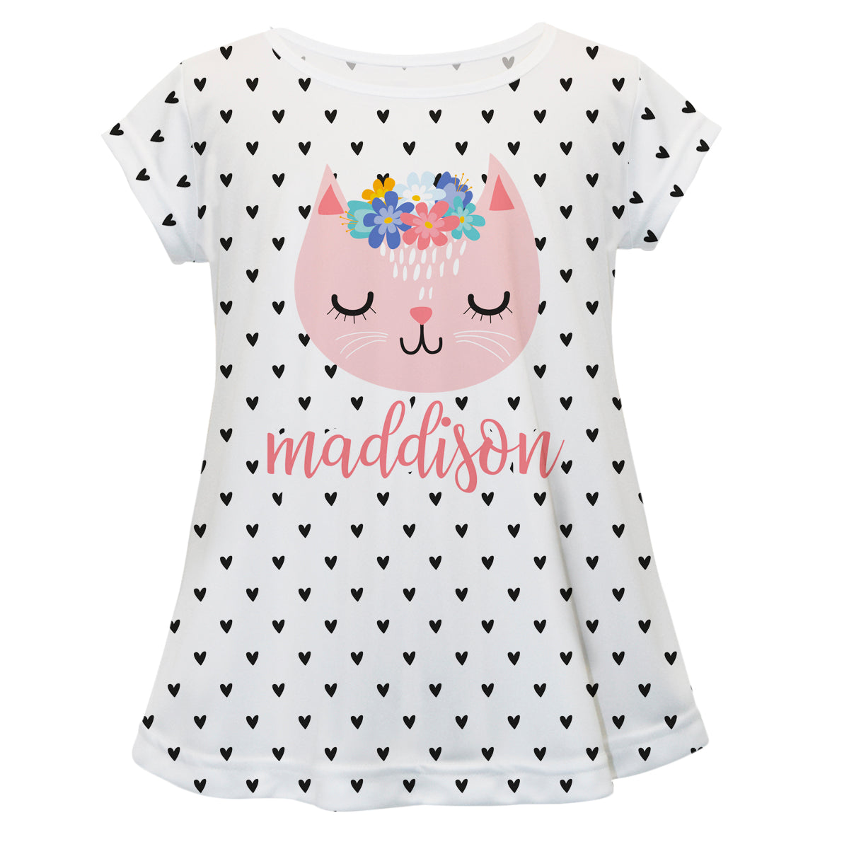 Cat Name White Short Sleeve Laurie Top