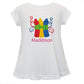 Crayons Personalized Name White Short Sleeve Laurie Top