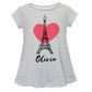 Eiffel Tower Name White And Gray Stripes Short Sleeve Laurie Top