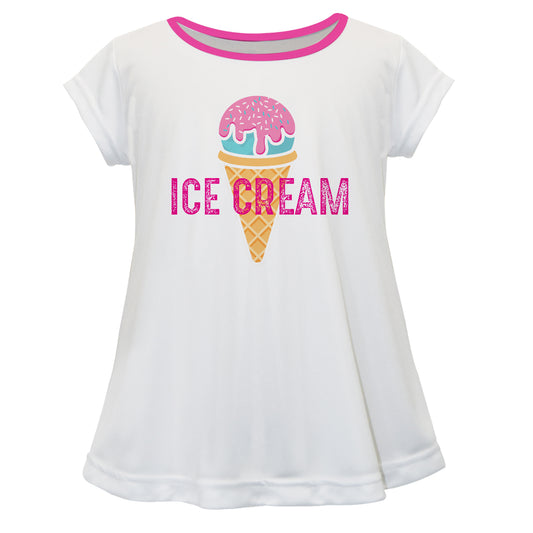 Ice Cream White Short Sleeve Laurie Top