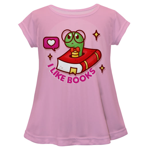 I Like Books Pink Short Sleeve Laurie Top