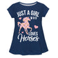 Just A Girl Who Loves Horses Navy Short Sleeve Laurie Top