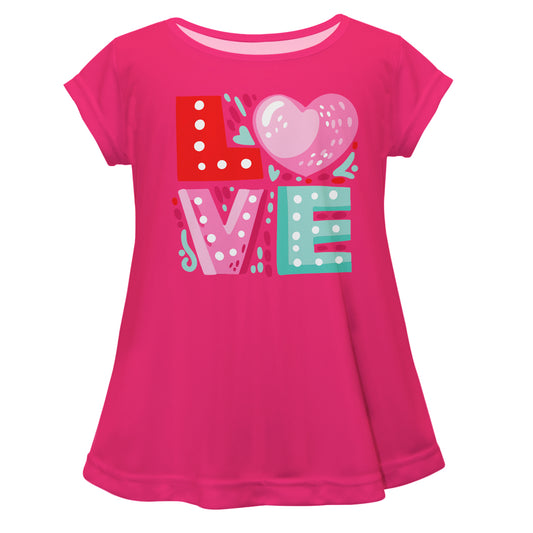 Love Heart Pink Short Sleeve Laurie Top
