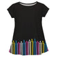 Pencils Name Black Short Sleeve Laurie Top - Wimziy&Co.