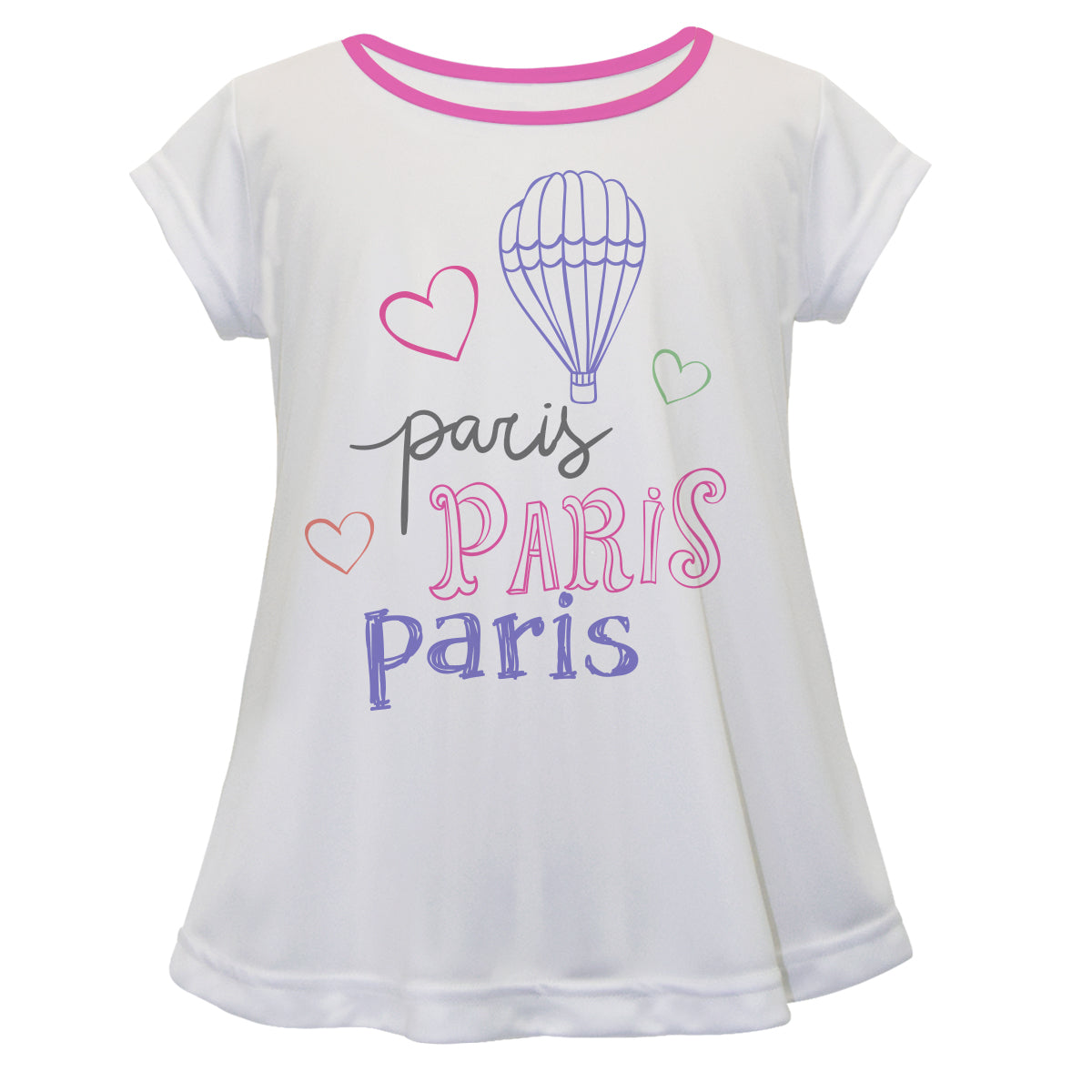 Paris Lover White Short Sleeve Laurie Top