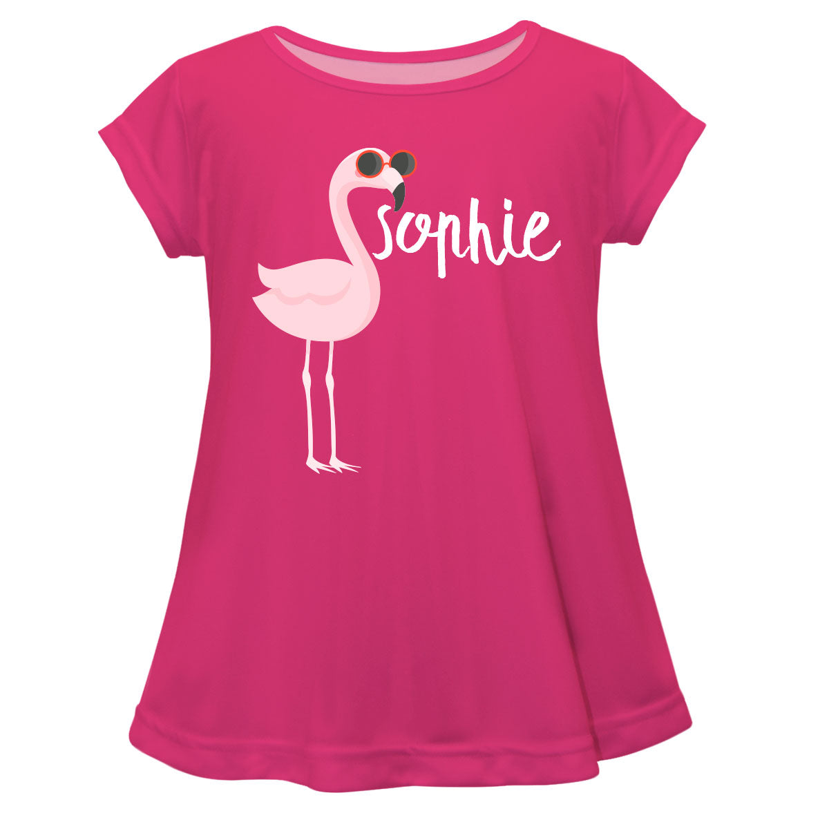 Flamingo Name Pink Short Sleeve Laurie Top