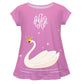 Swan and Personalized Monogram Pink Short Sleeve Laurie Top - Wimziy&Co.