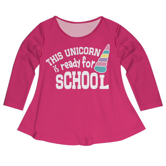 This Unicorn Is Ready For School Pink Long Sleeve Laurie Top