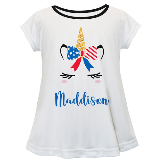 Unicorn Name White Short Sleeve Laurie Top