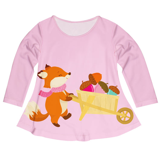 Fall Fox Pink Long Sleeve Laurie Top