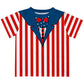American Suit and Bow Blue and Red Stripes Short Sleeve Tee Shirt