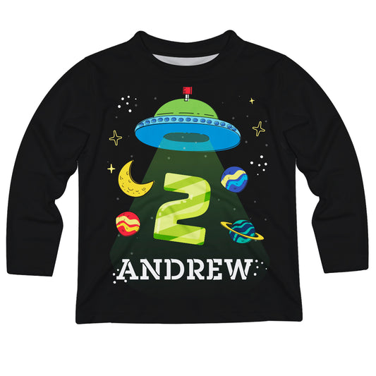 Aliens Name And Number Black Long Sleeve Tee Shirt - Wimziy&Co.