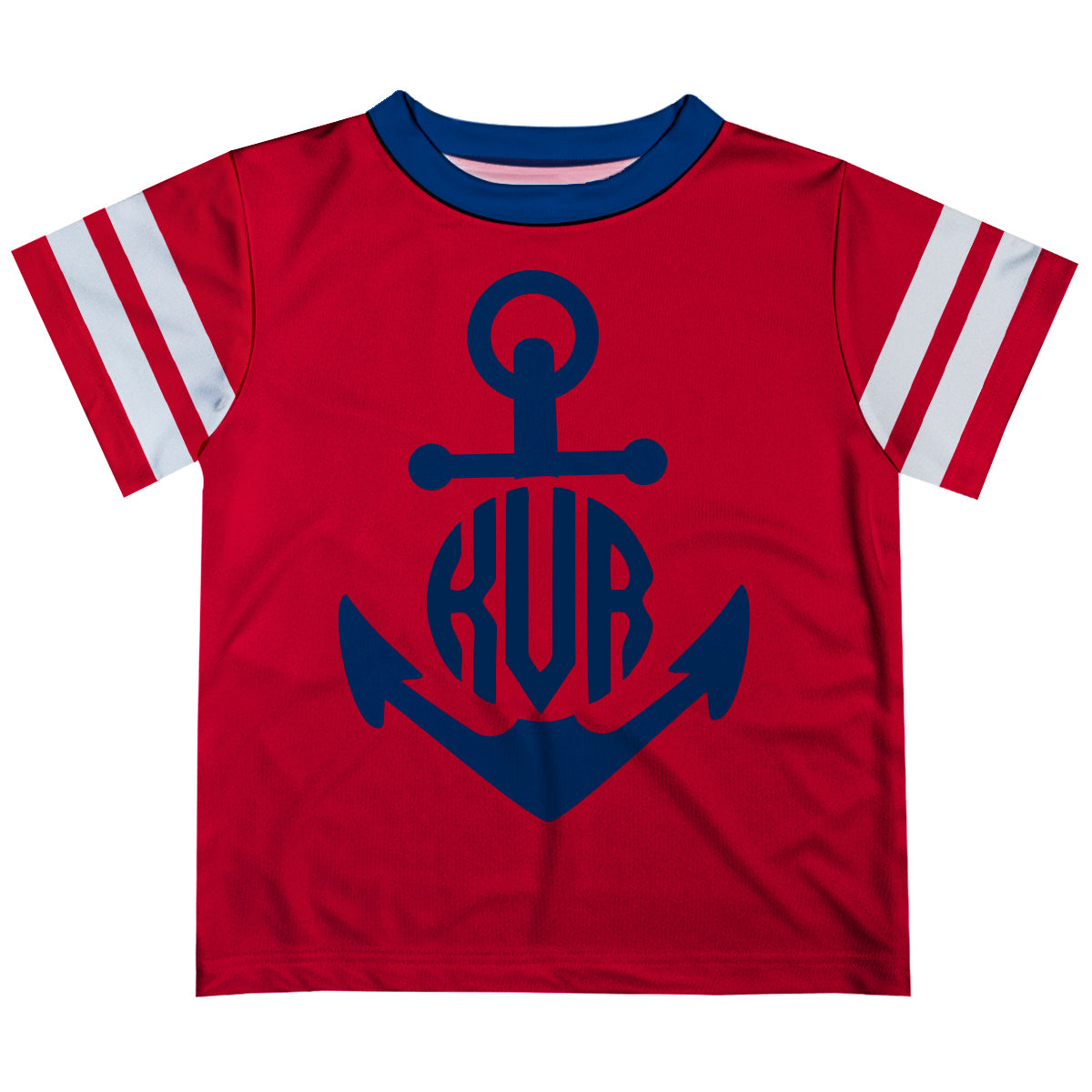 Anchor Monogram Red Short Sleeve Tee Shirt - Wimziy&Co.